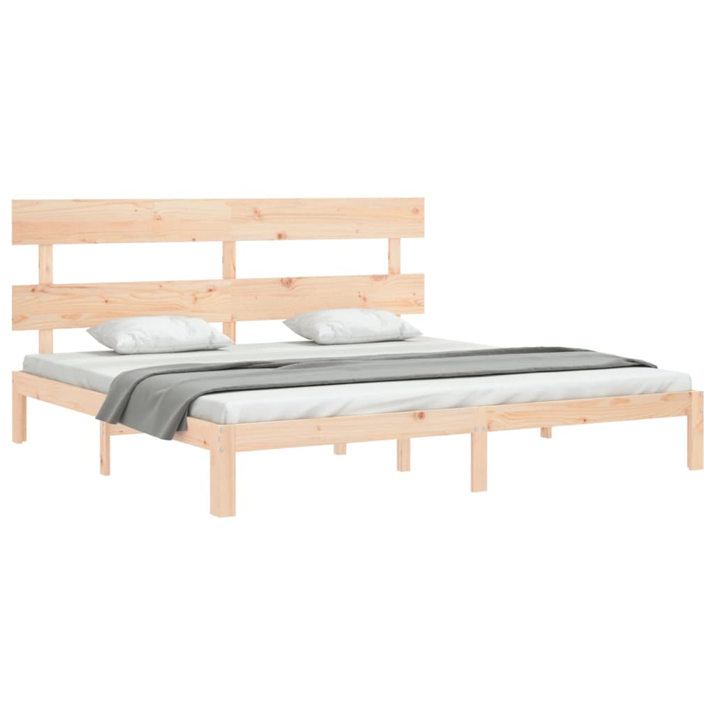 Cama sem colchão 200x200 cm madeira de pinho maciça