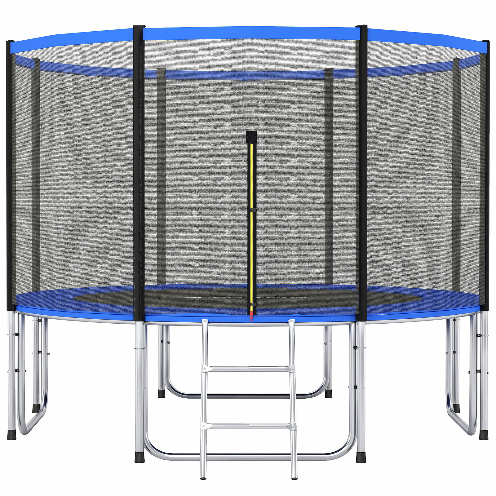 Trampolim para crianças exterior ø366 cm com rede de segurança escada acolchoamento de molas azul