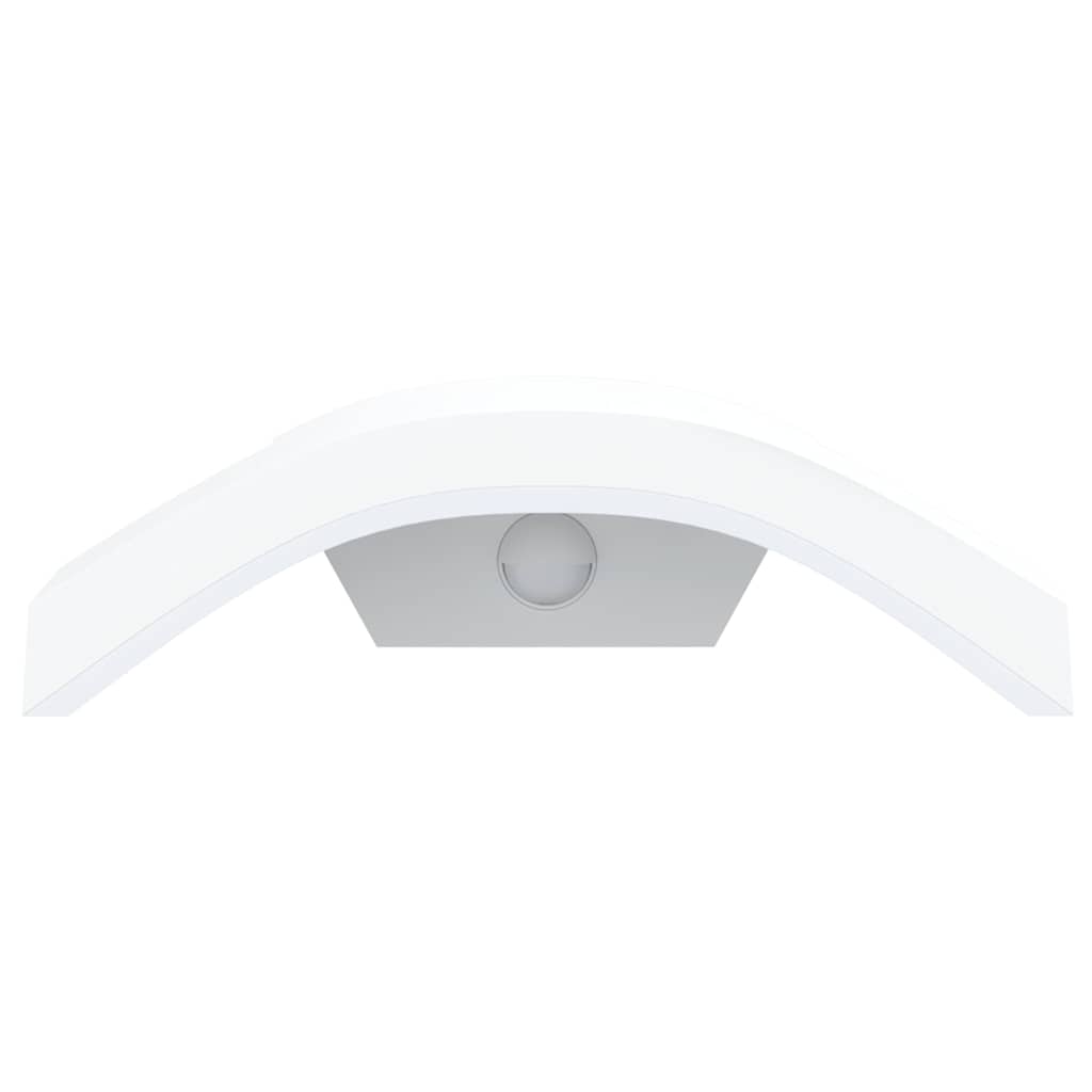 Candeeiros parede LED exterior c/ sensor 2 pcs alumínio branco