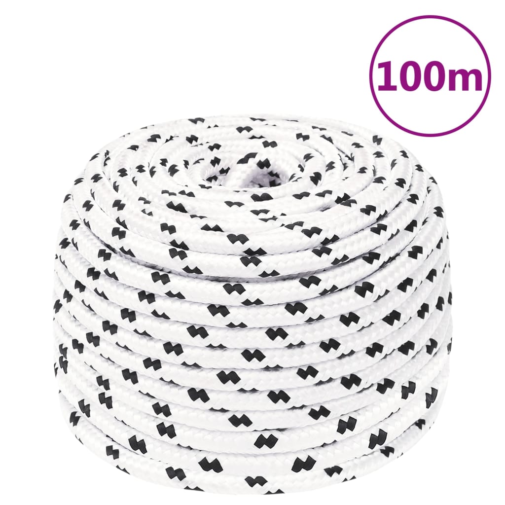 Corda de trabalho 10 mm 100 m poliéster branco
