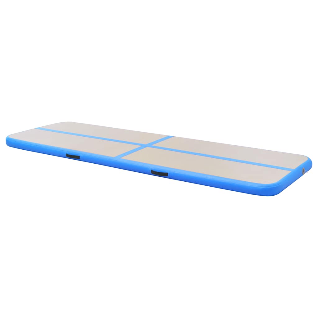 Colchão de ginástica insuflável c/ bomba 700x100x10 cm PVC azul