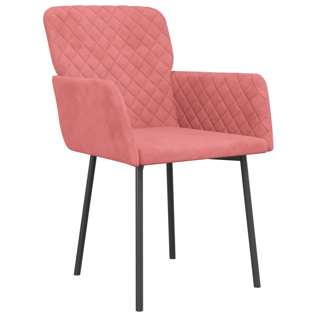 Cadeiras de jantar 2 pcs veludo rosa