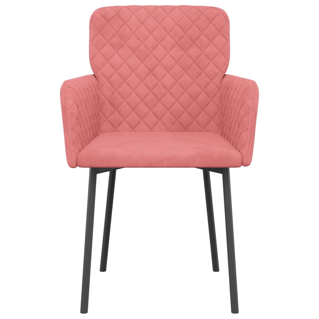 Cadeiras de jantar 2 pcs veludo rosa