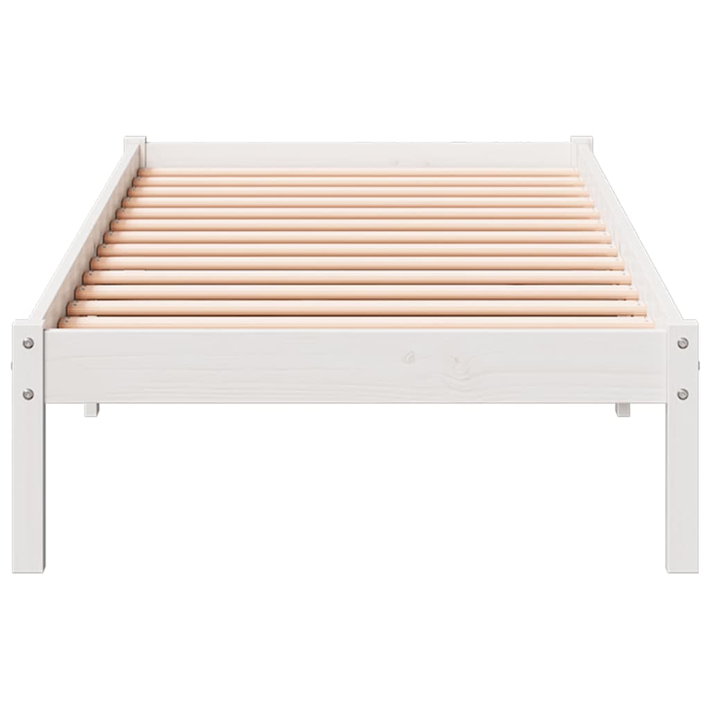 Cama extra longa sem colchão 100x220 cm pinho maciço branco