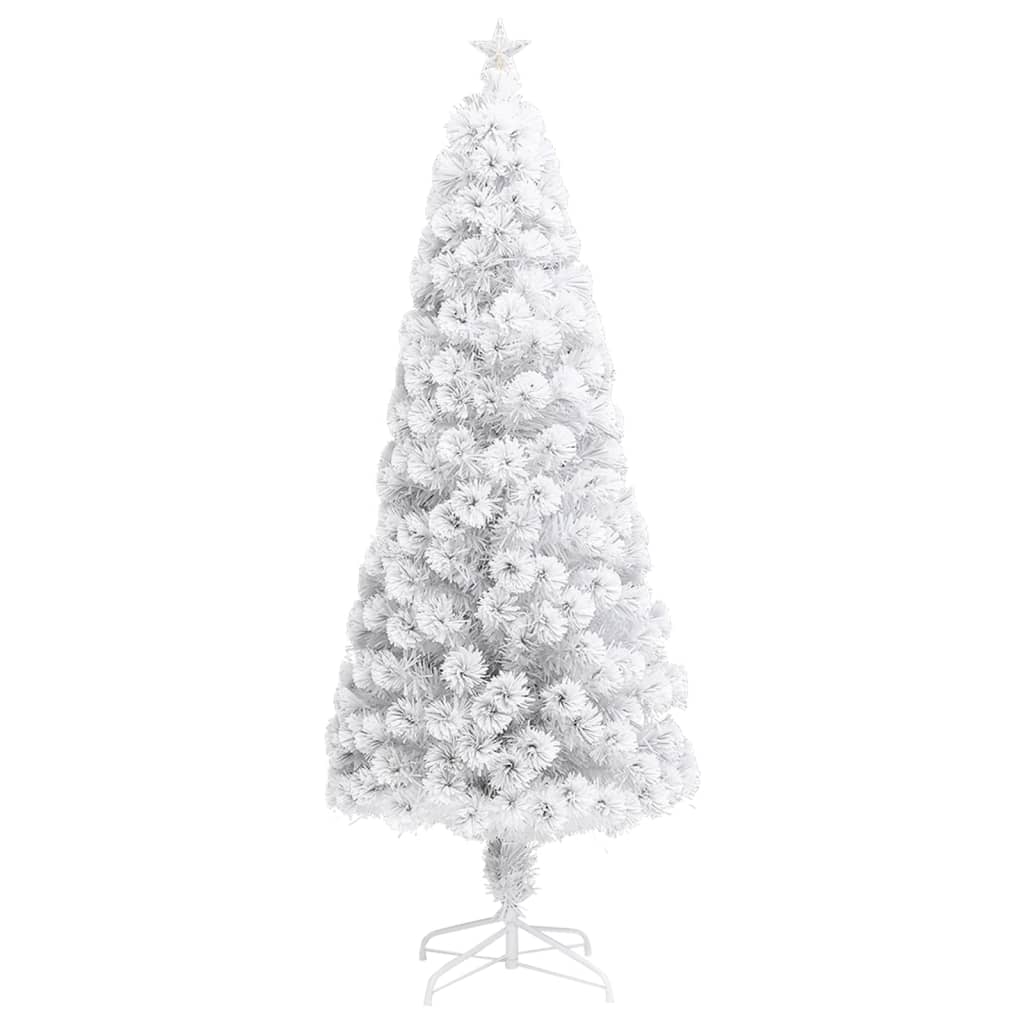 Árvore natal artificial pré-iluminada 240 cm fibra ótica branco