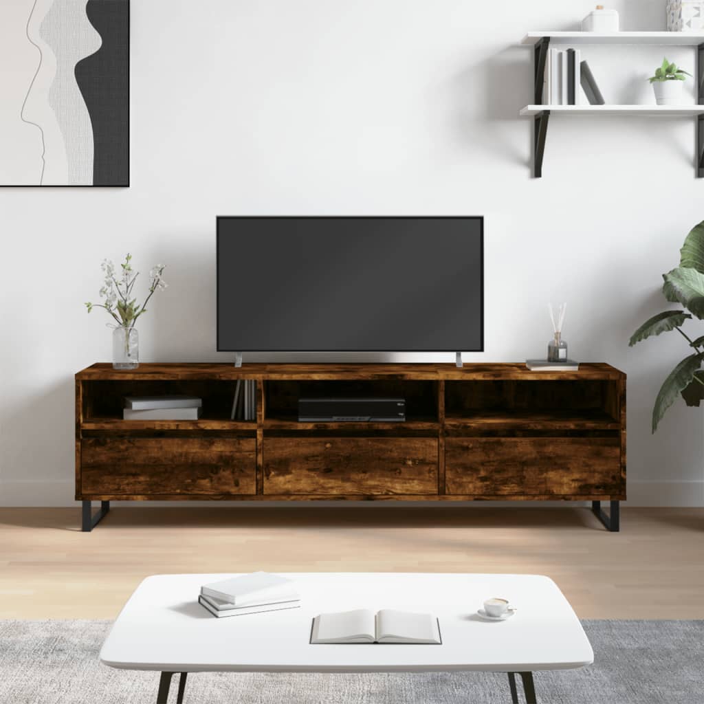 Móvel de TV 150x30x44,5 cm derivados de madeira carvalho fumado