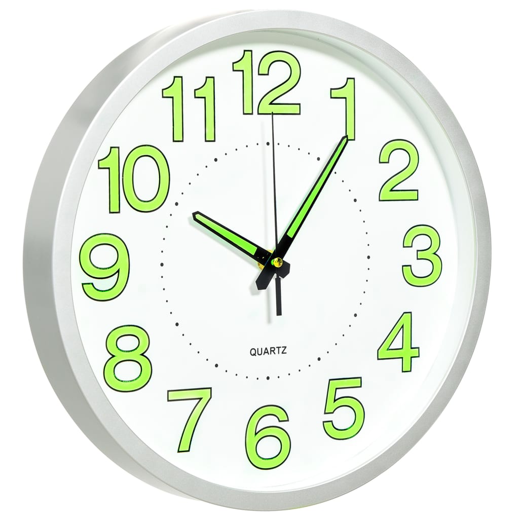 Relógio de parede luminoso 30 cm branco