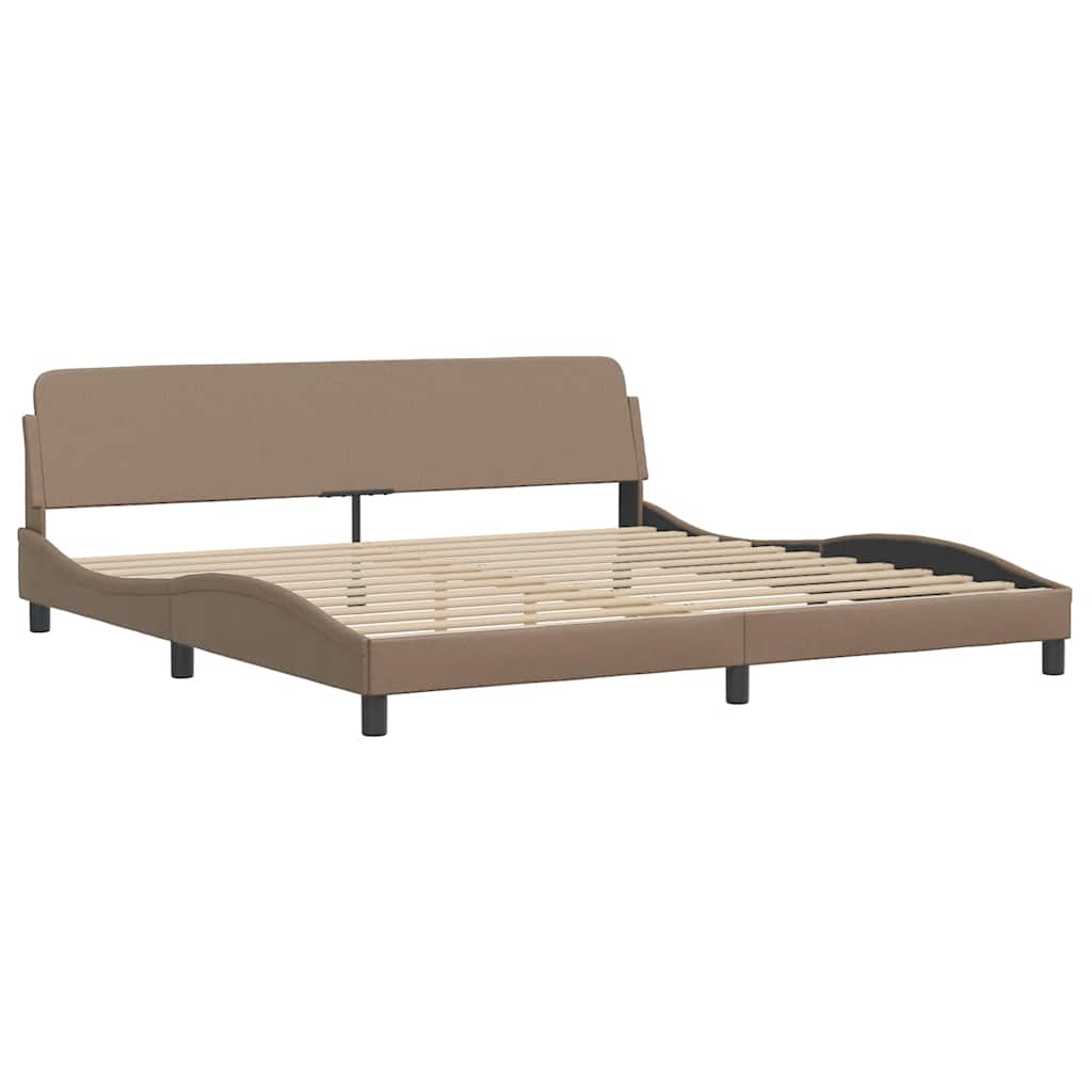 Estrutura de cama dover 200x200 cm couro artificial cappuccino