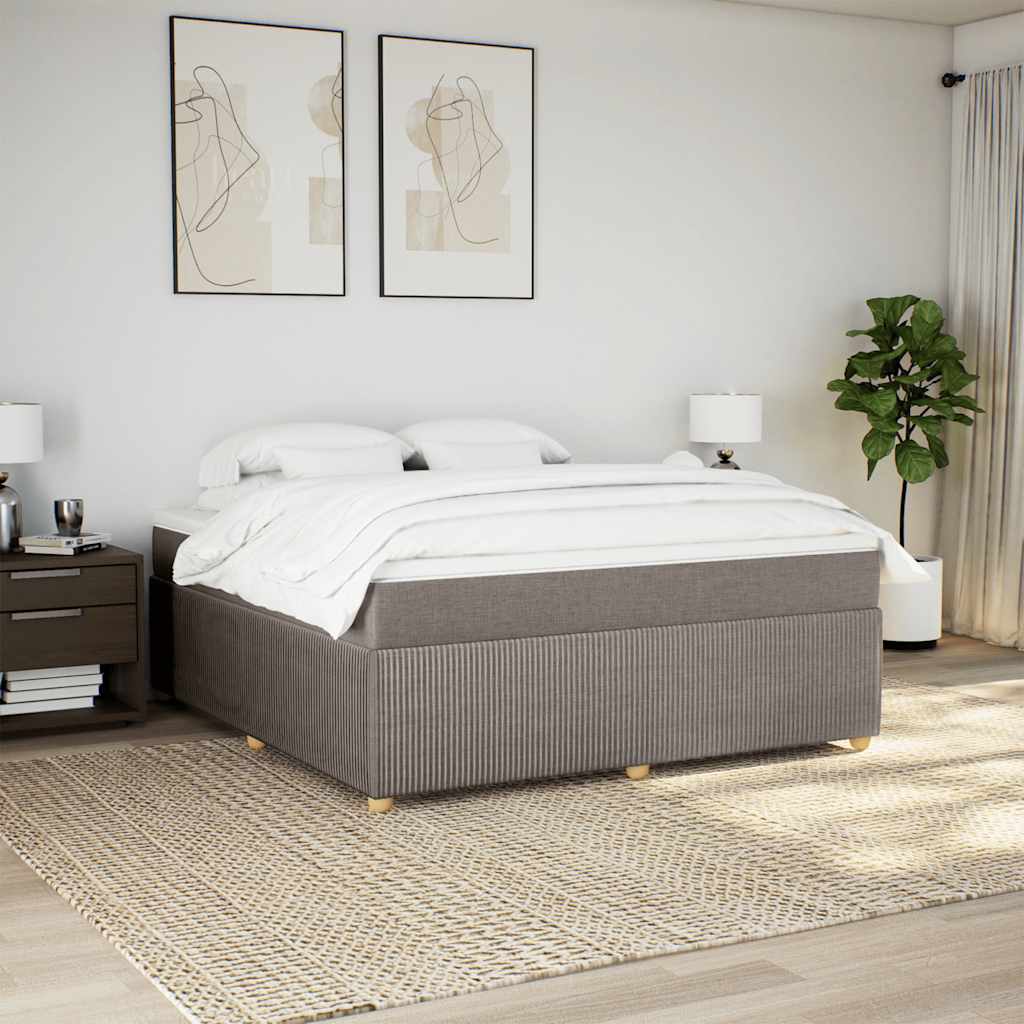 Cama com molas/colchão 180x200 cm tecido castanho-acinzentado