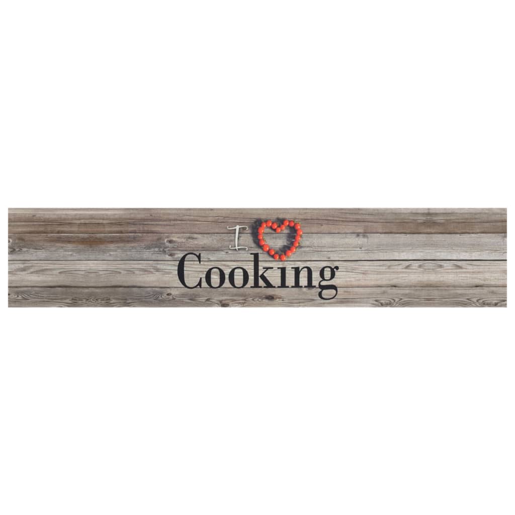 Tapete de cozinha lavável 60x300 cm veludo padrão cooking cinza