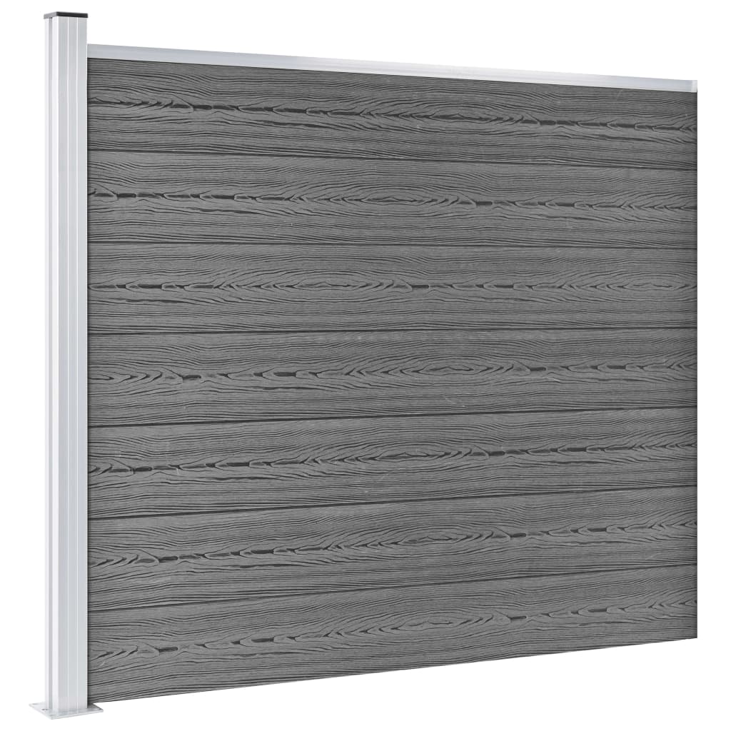 Conjunto painel de cerca 699x146 cm wpc cinzento