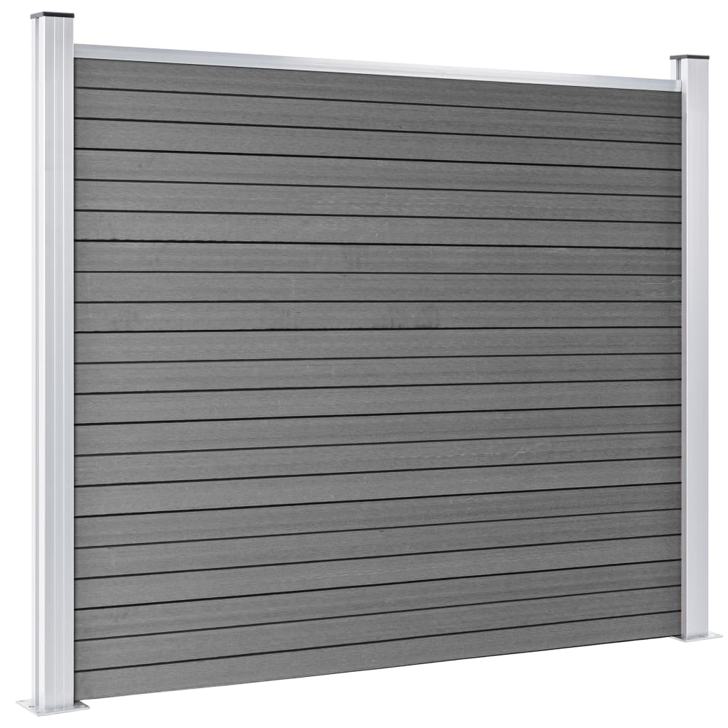 Conjunto painel de cerca 699x146 cm wpc cinzento
