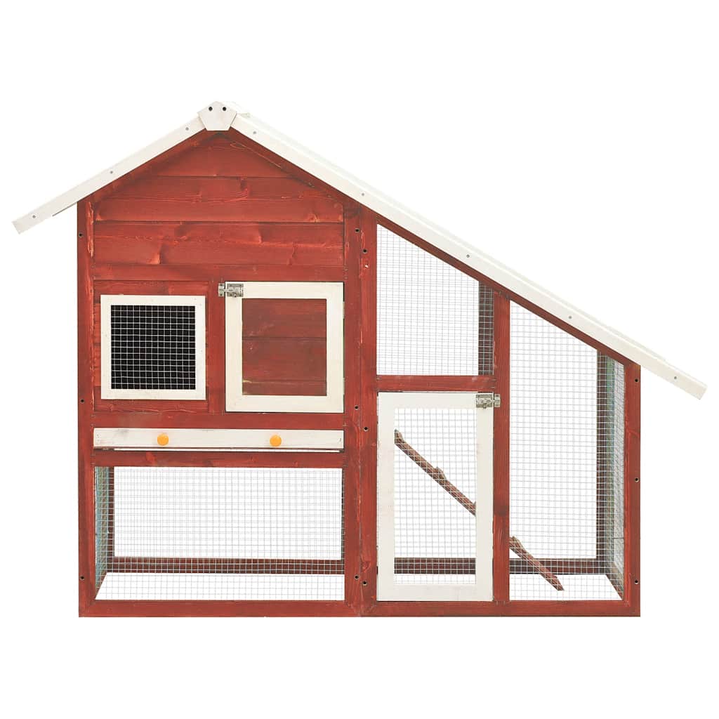 Coelheira 140x63x120 cm madeira abeto maciça vermelho e branco
