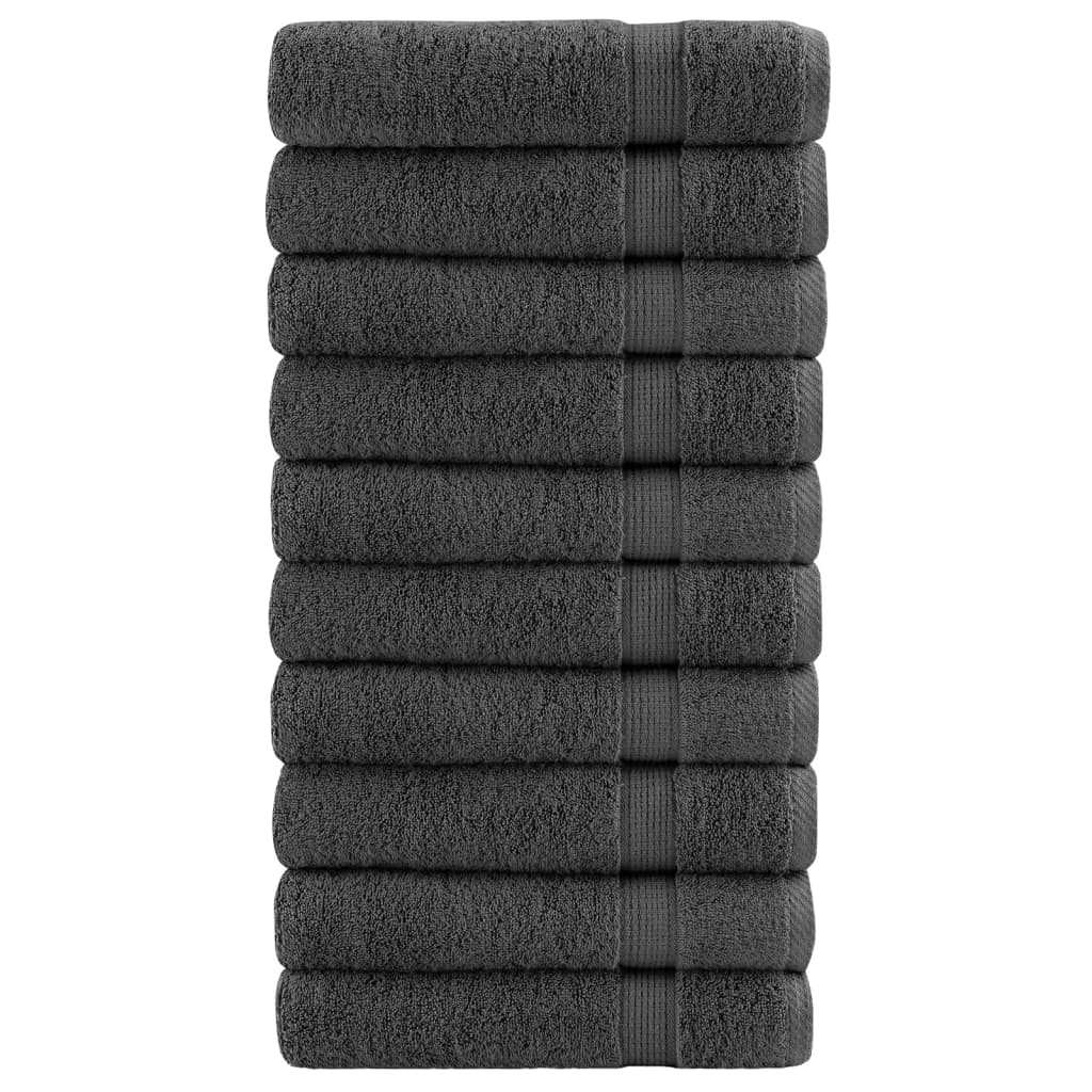 Toalhas de mãos premium solund 10pcs 50x100cm 600gsm antracite