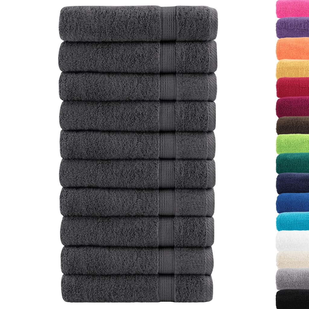 Toalhas de mãos premium solund 10pcs 50x100cm 600gsm antracite