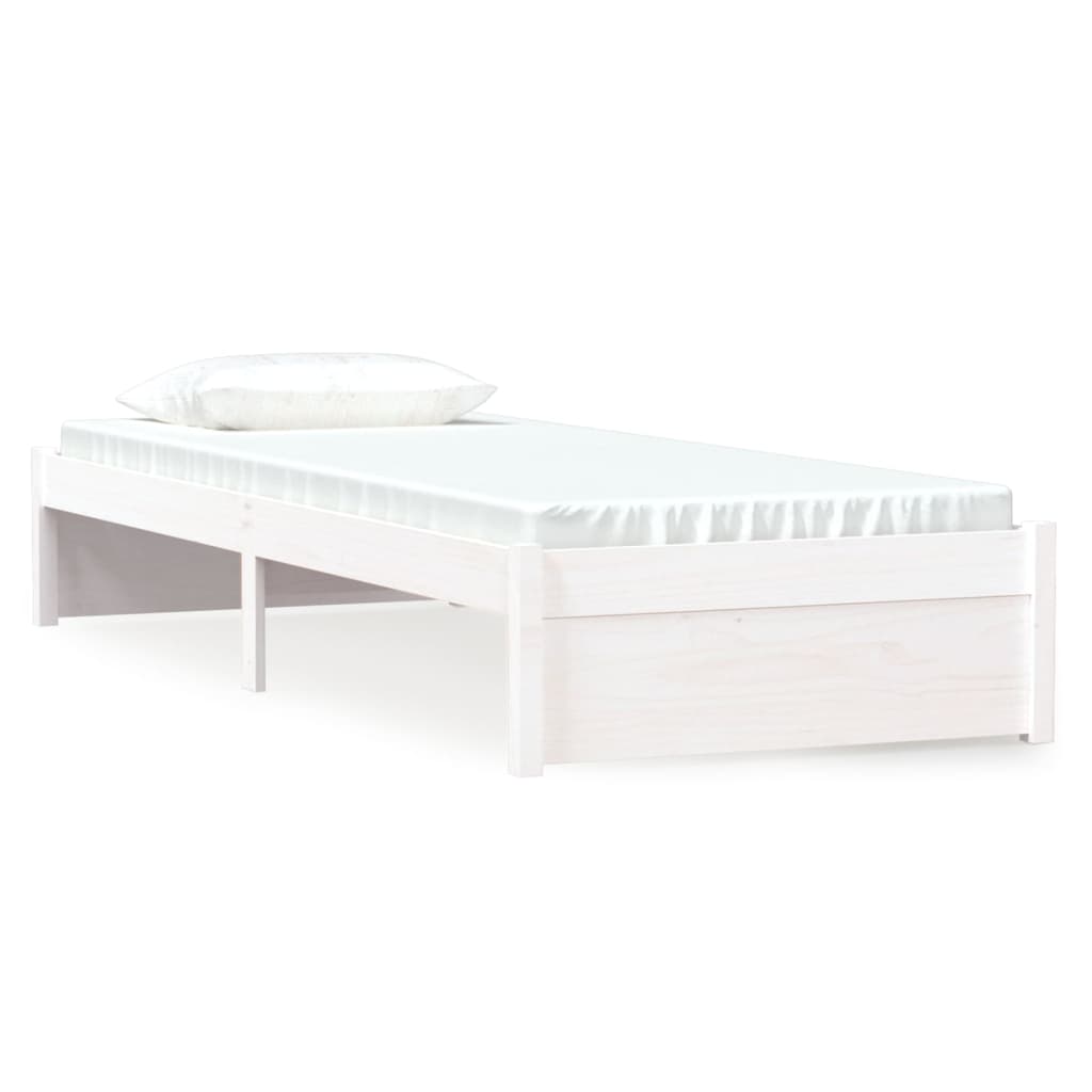 Estrutura cama pequena solteiro 75x190 cm madeira maciça branco