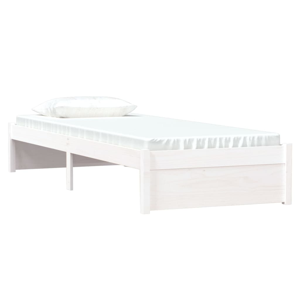 Estrutura cama pequena solteiro 75x190 cm madeira maciça branco
