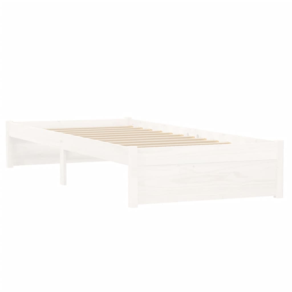 Estrutura cama pequena solteiro 75x190 cm madeira maciça branco