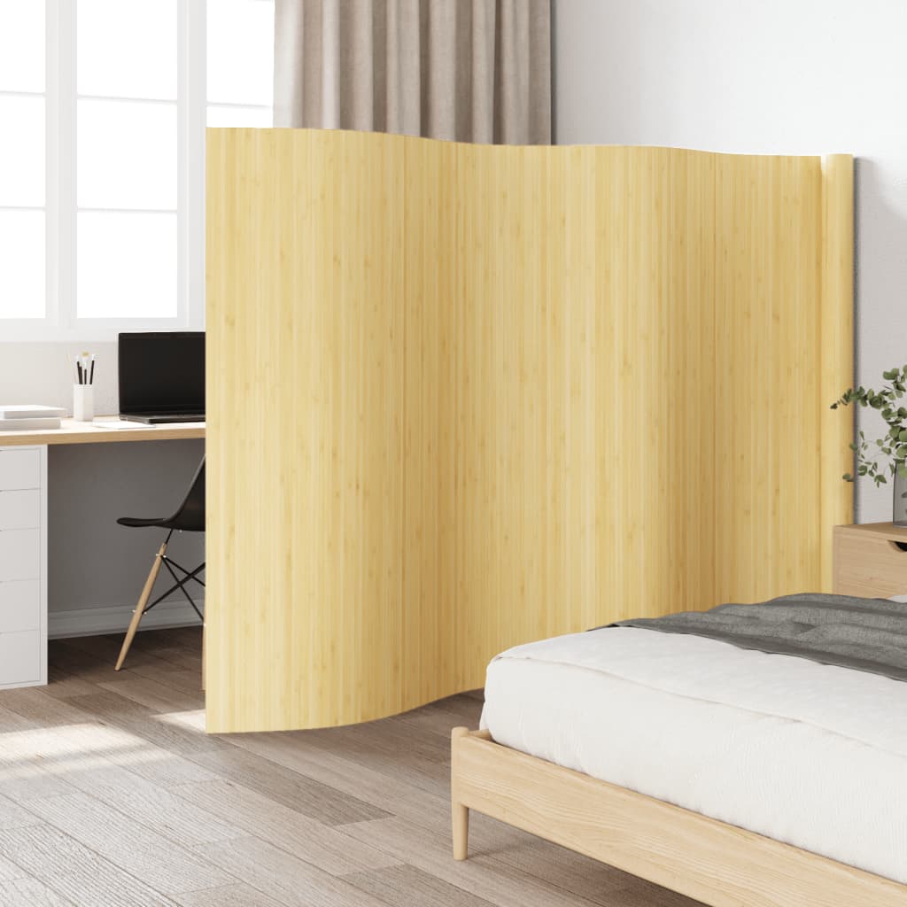 Divisória largura 600 cm altura 165 cm bambu cor natural clara