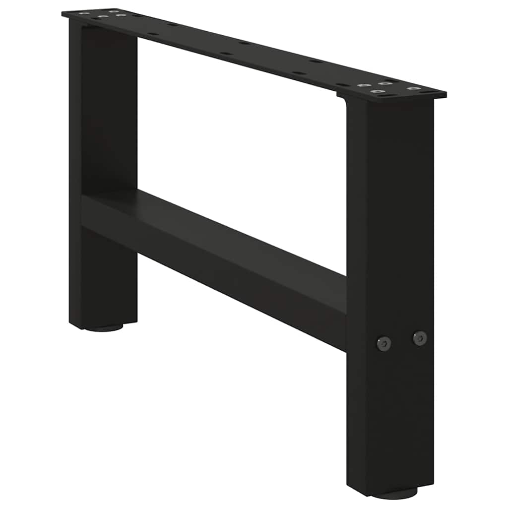 Pés para mesa de centro pretos 2 peças 60x(30-31) cm aço