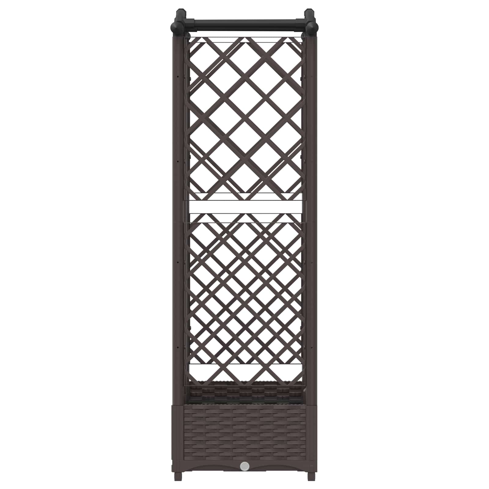 Cama elevada com treliça e telhado castanho 124 x 40 x 123 cm