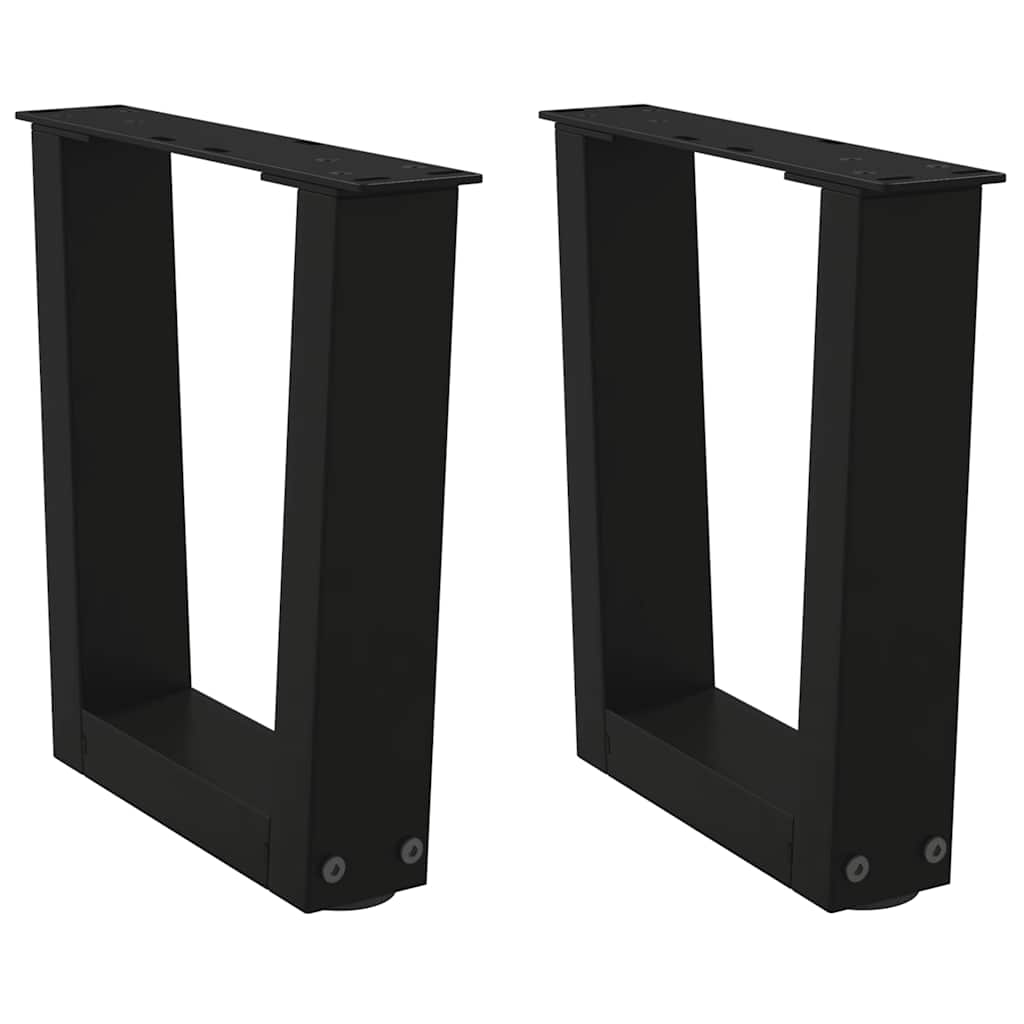 Pés para mesa de centro em v, 2 peças, preto, 40x(30-31,3) cm, aço