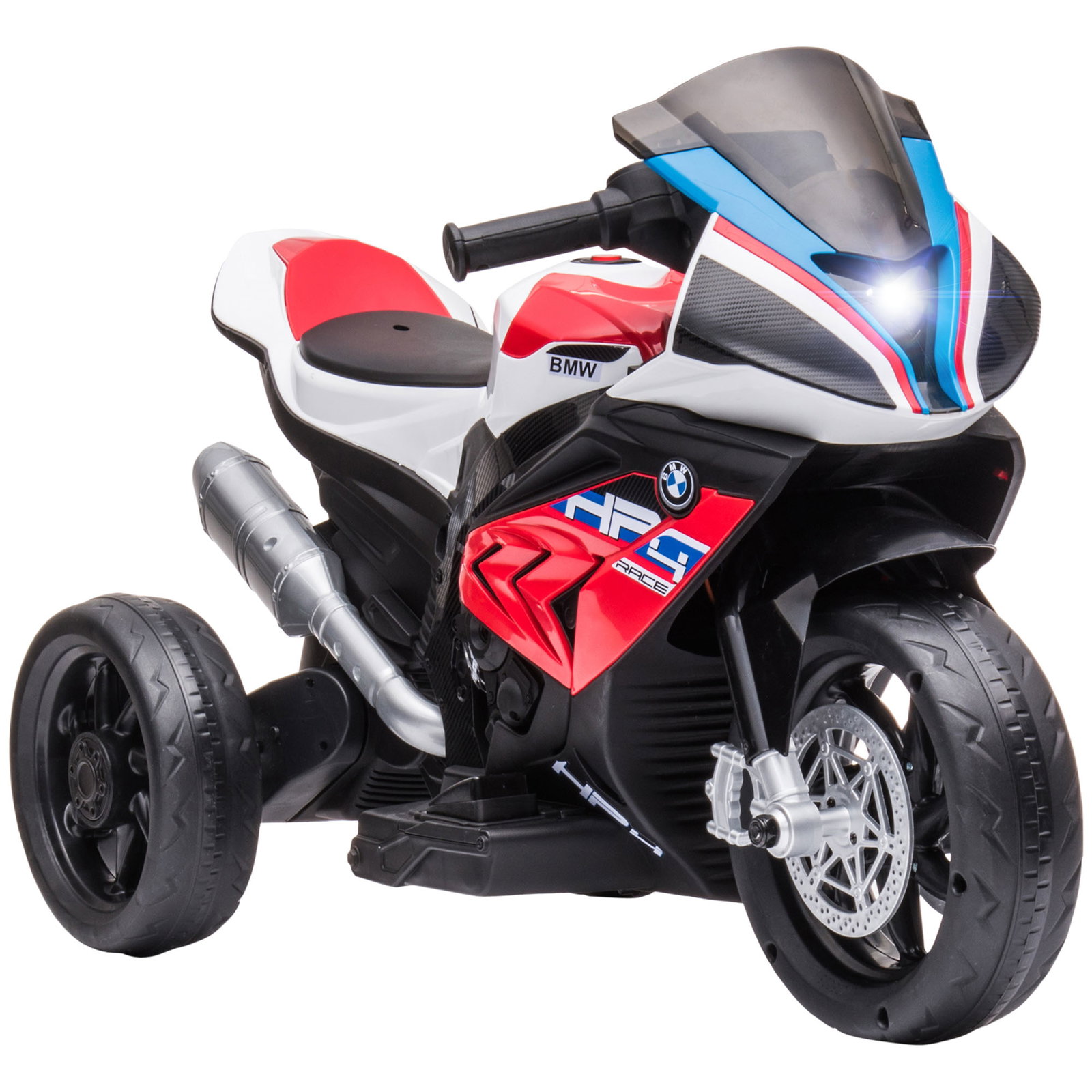 Mota elétrica bmw hp4 pcom música USB velocidade 2,5km/h avance e retrocesso 82,5x42x54cm vermelha