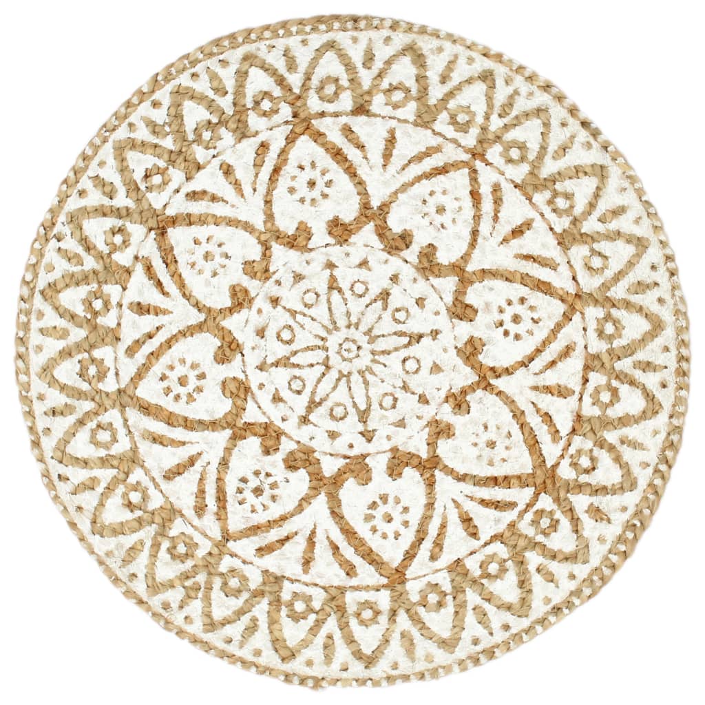 Individuais de mesa 6 pcs juta 38 cm redondo branco