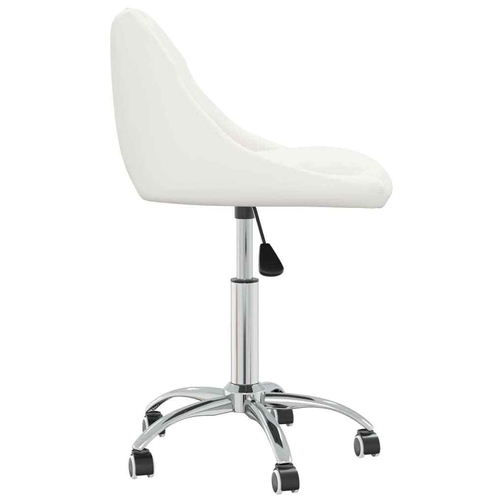 Cadeiras de jantar giratórias 6 pcs couro artificial branco