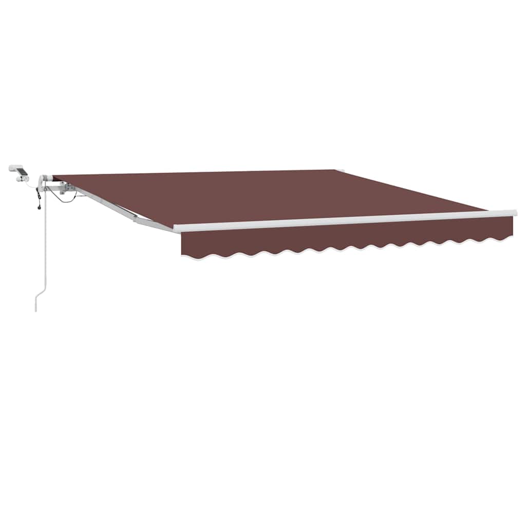Toldo retrátil automático com luz LED 300x250 cm castanho