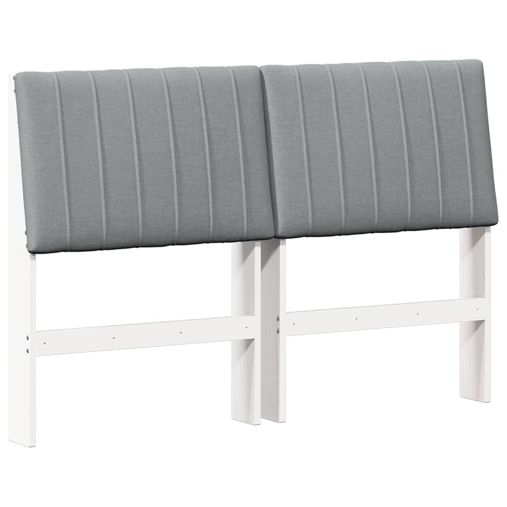Cabeceira estofada cinzento-claro 140 cm
