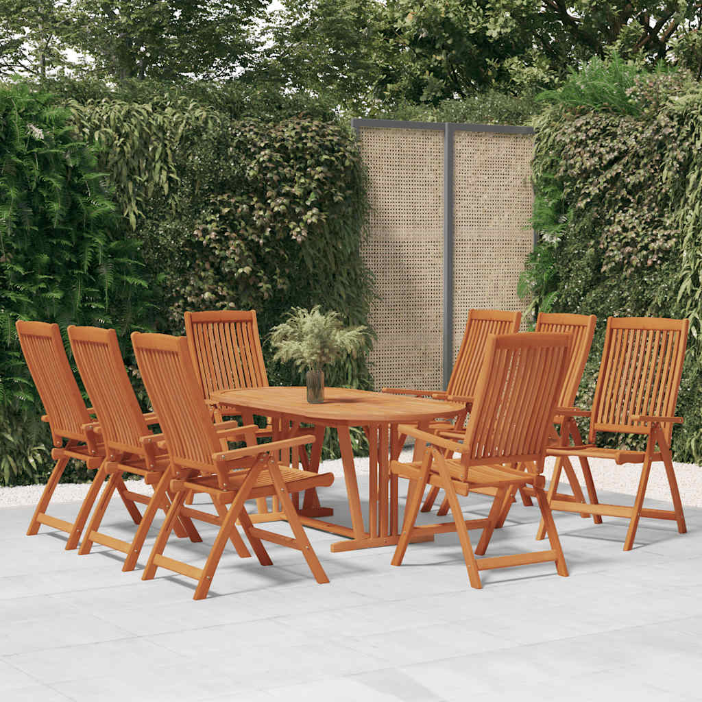 Cadeiras de jardim dobráveis 8 pcs eucalipto maciço