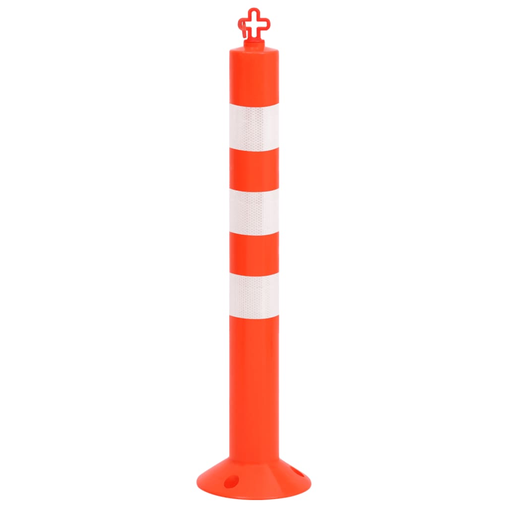 Postes amarração p/ controlo trânsito + corrente 10 pcs PE 75cm