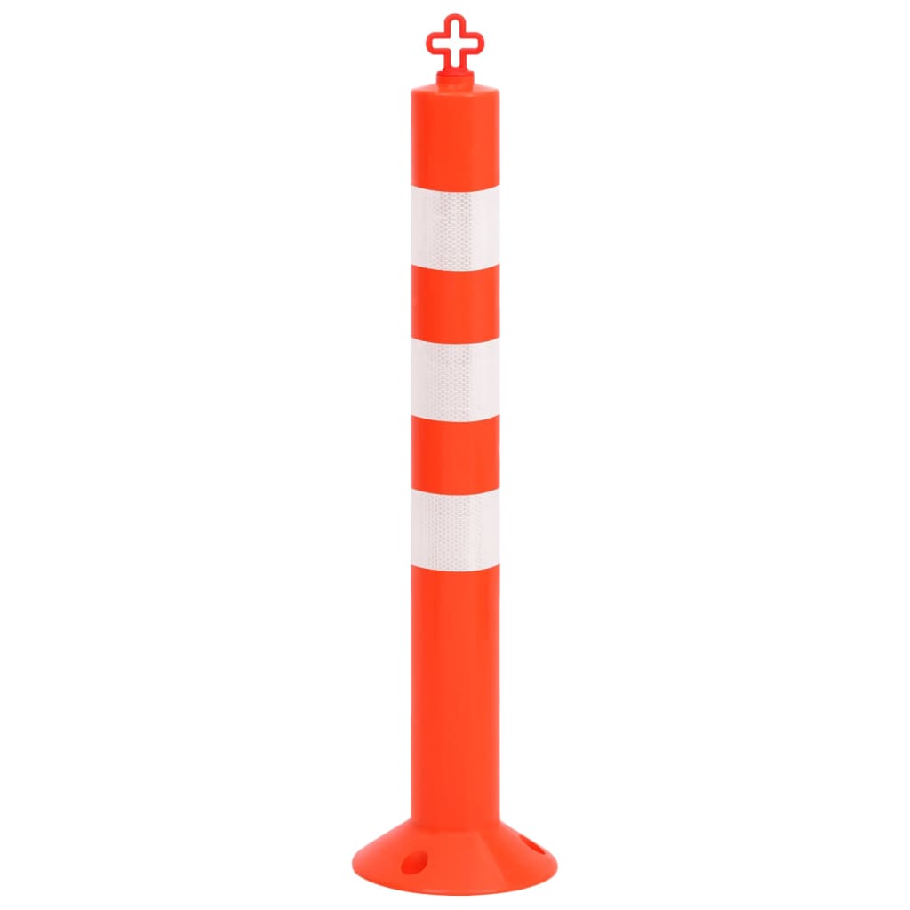 Postes amarração p/ controlo trânsito + corrente 10 pcs PE 75cm