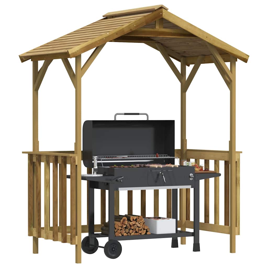Abrigo para barbecue 163,5x93x210cm madeira de pinho impregnada