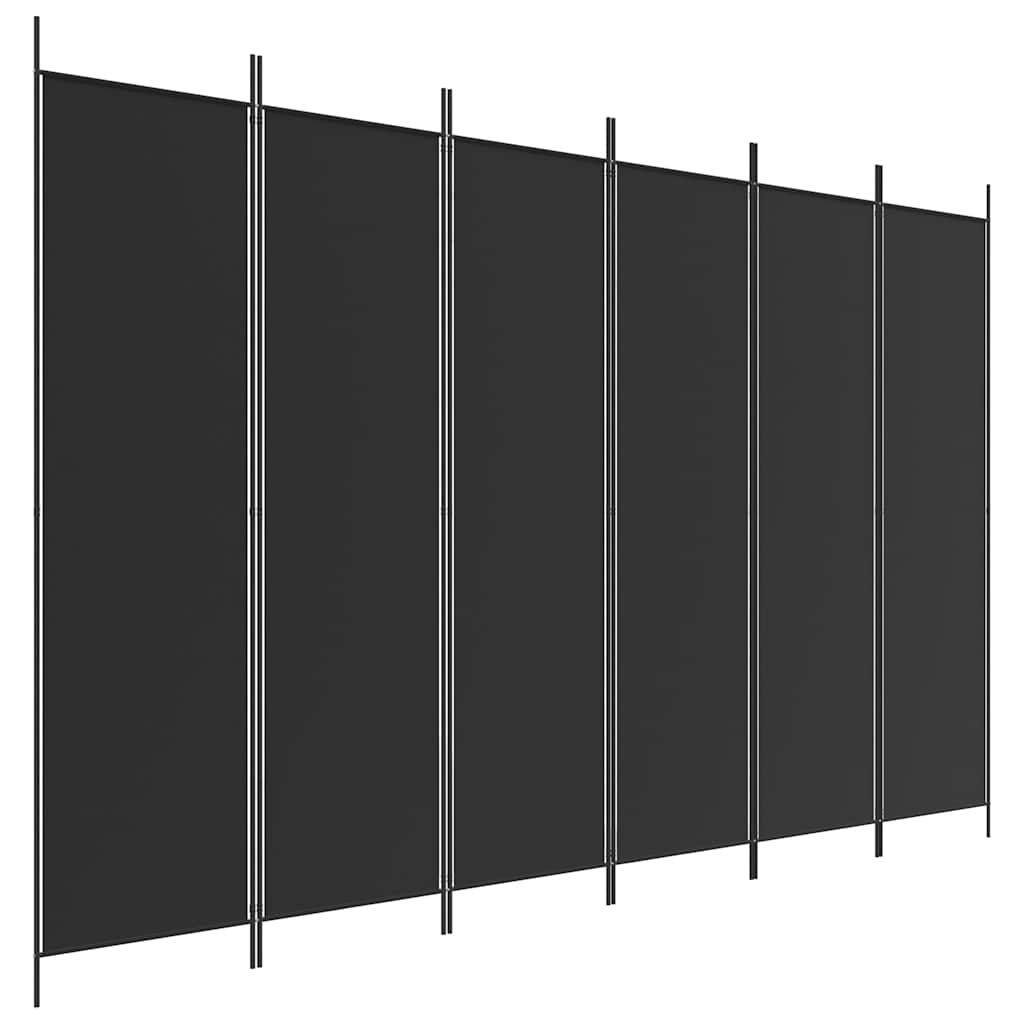 Divisória de quarto com 6 painéis 300x200 cm tecido preto