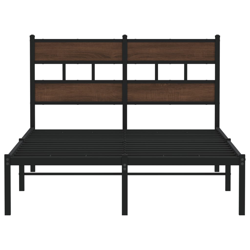 Cama sem colchão com cabeceira 120x190 cm carvalho castanho