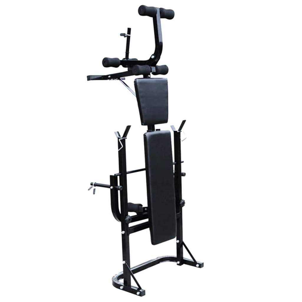 Banco musculação c/ suporte p/ pesos + barras e halteres 60,5kg
