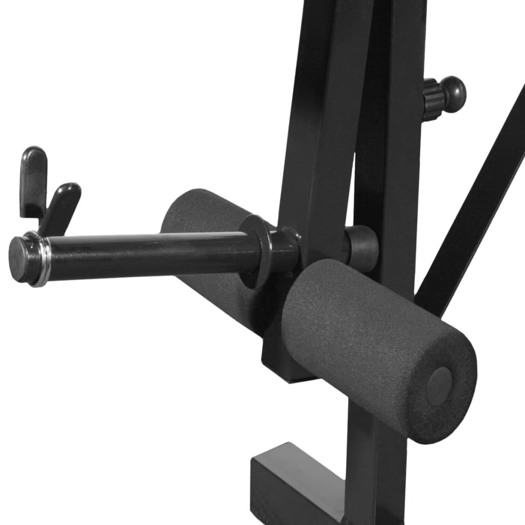 Banco musculação c/ suporte p/ pesos + barras e halteres 60,5kg