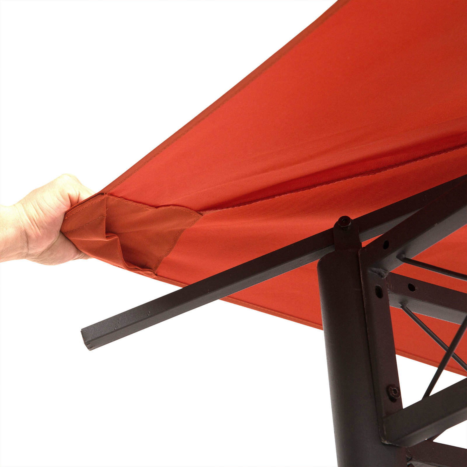 Toldo de substituição de 3x3m para pérgola de jardim com 8 orifícios de drenagem e ventilação laranja