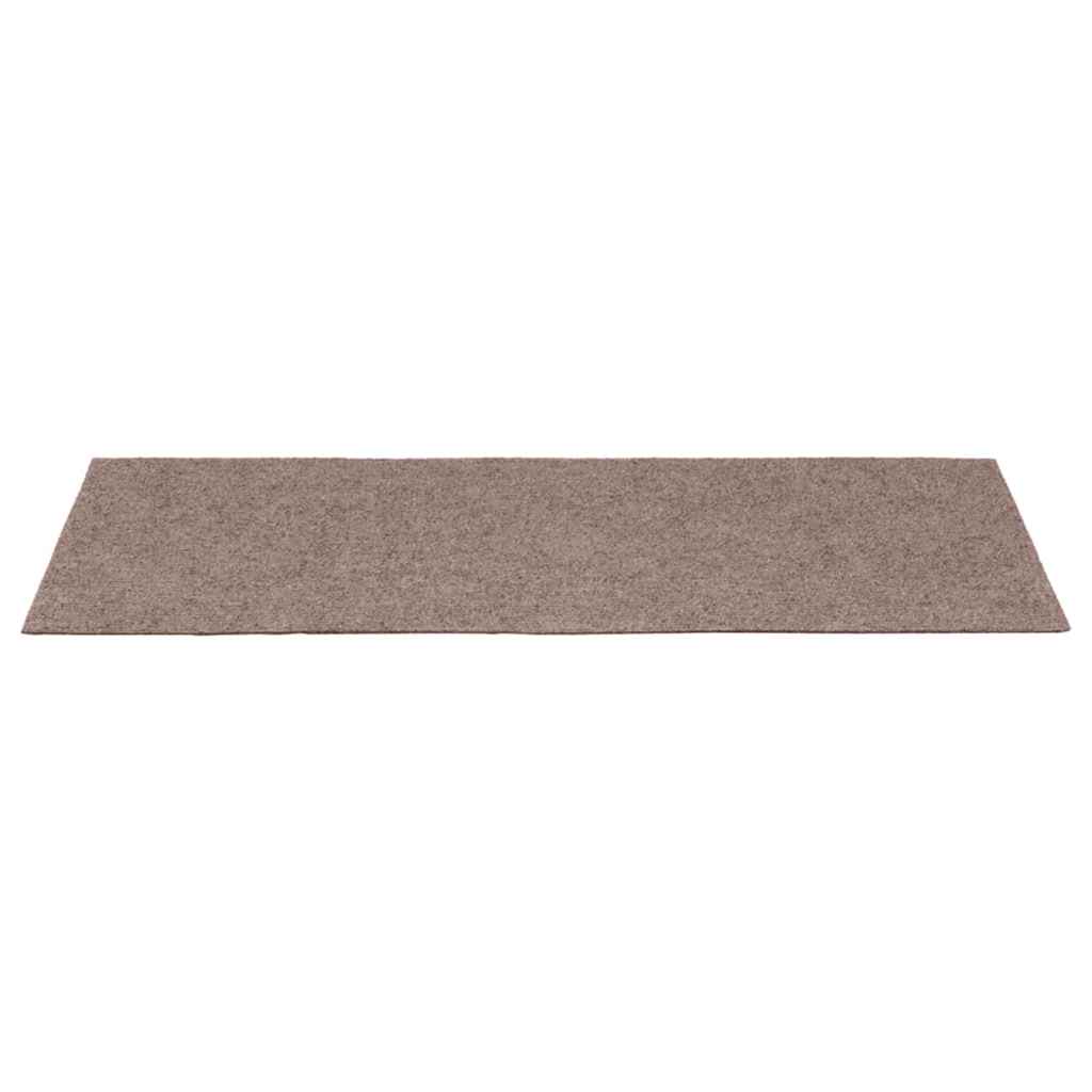 Tapetes de escada autoadesivos 15 peças 60x25 cm marrom claro retangular
