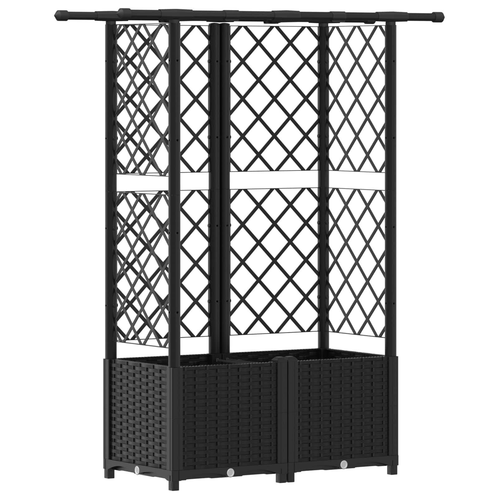 Cama elevada com treliça e telhado preto 124 x 40 x 136 cm PP