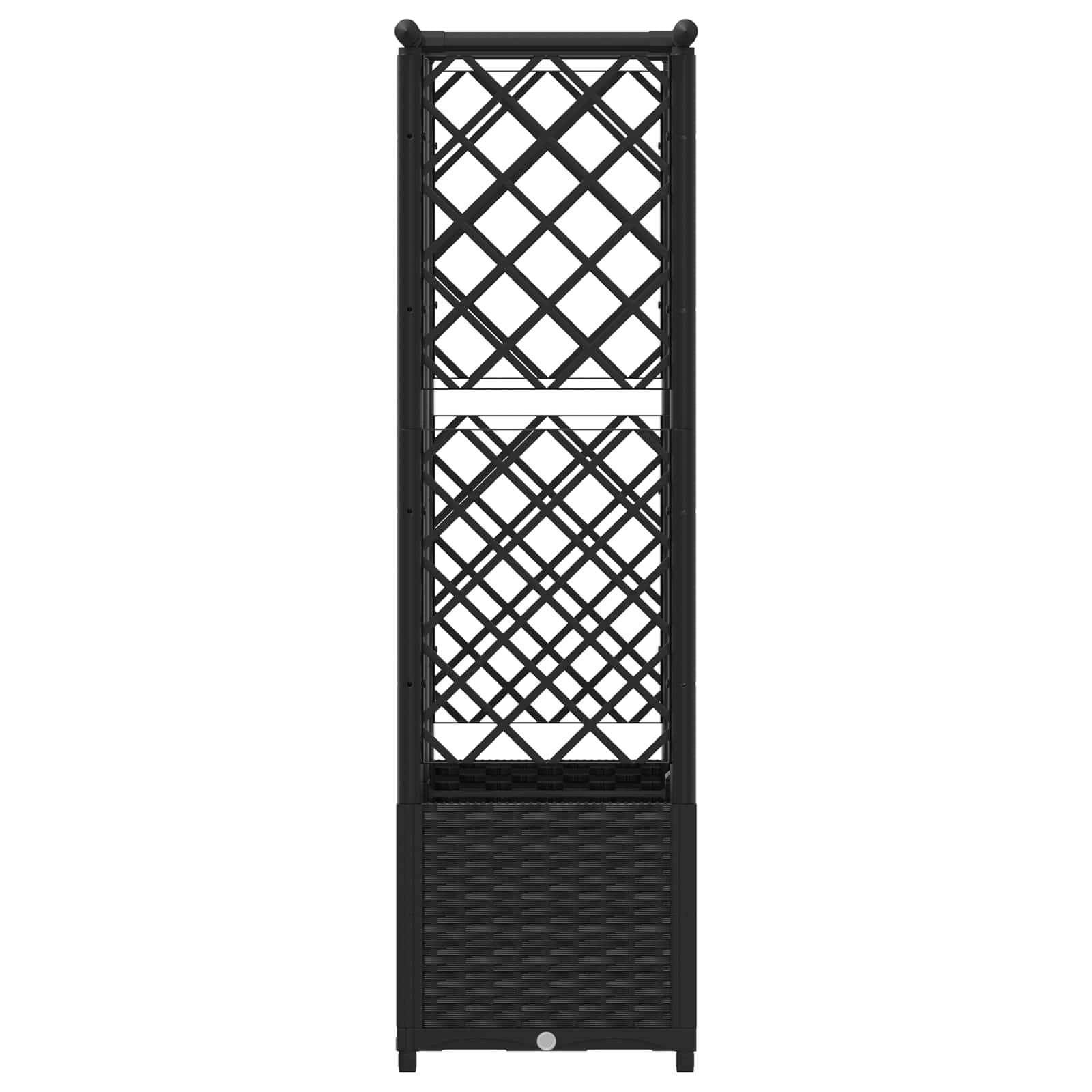 Cama elevada com treliça e telhado preto 124 x 40 x 136 cm PP