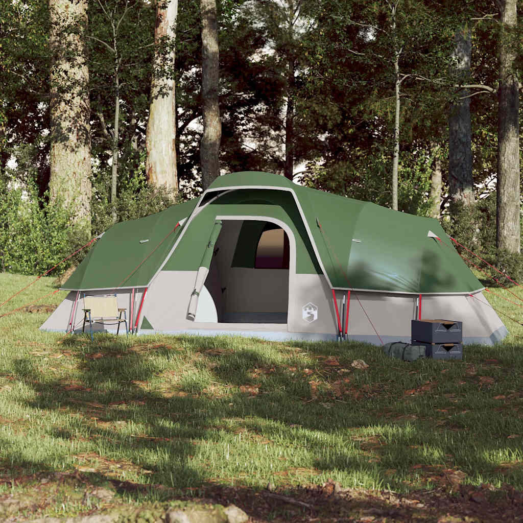 Tenda familiar em cúpula para 11 pessoas impermeável verde