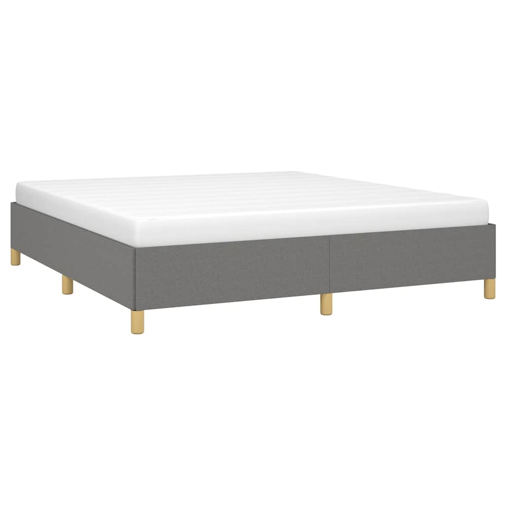 Estrutura de cama sem colchão 180x200 cm tecido cinzento-escuro
