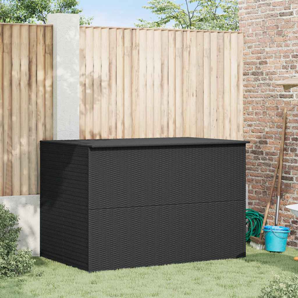 Caixa de arrumação para jardim 150x100x100 cm vime PE preto