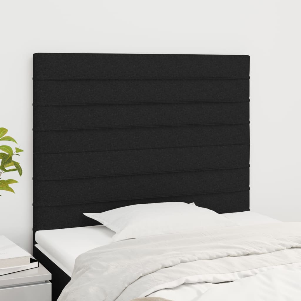 Cabeceira preta 100x5x118/128 cm tecido