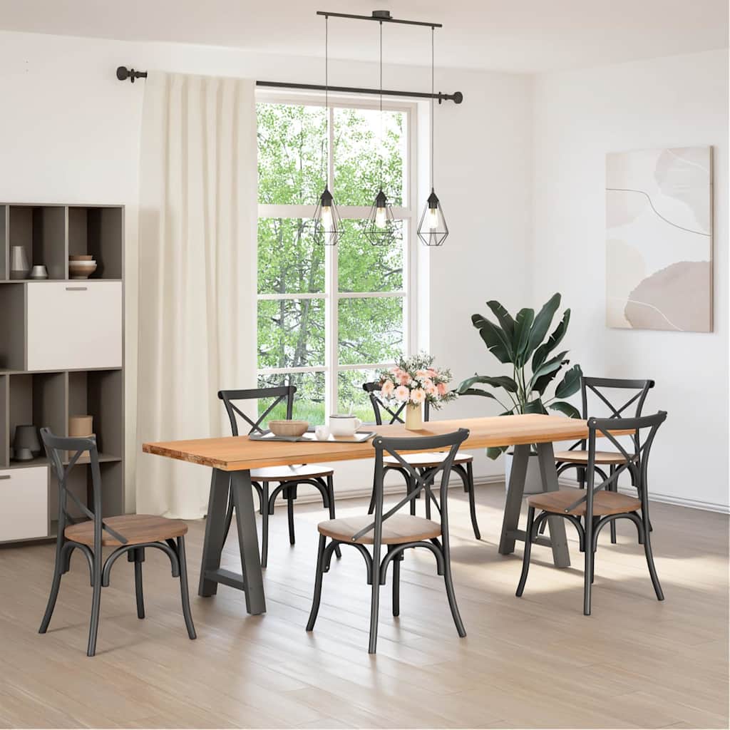 Pés para mesa de jantar em formato a, 2 peças, antracite, 60x(72-73) cm, aço