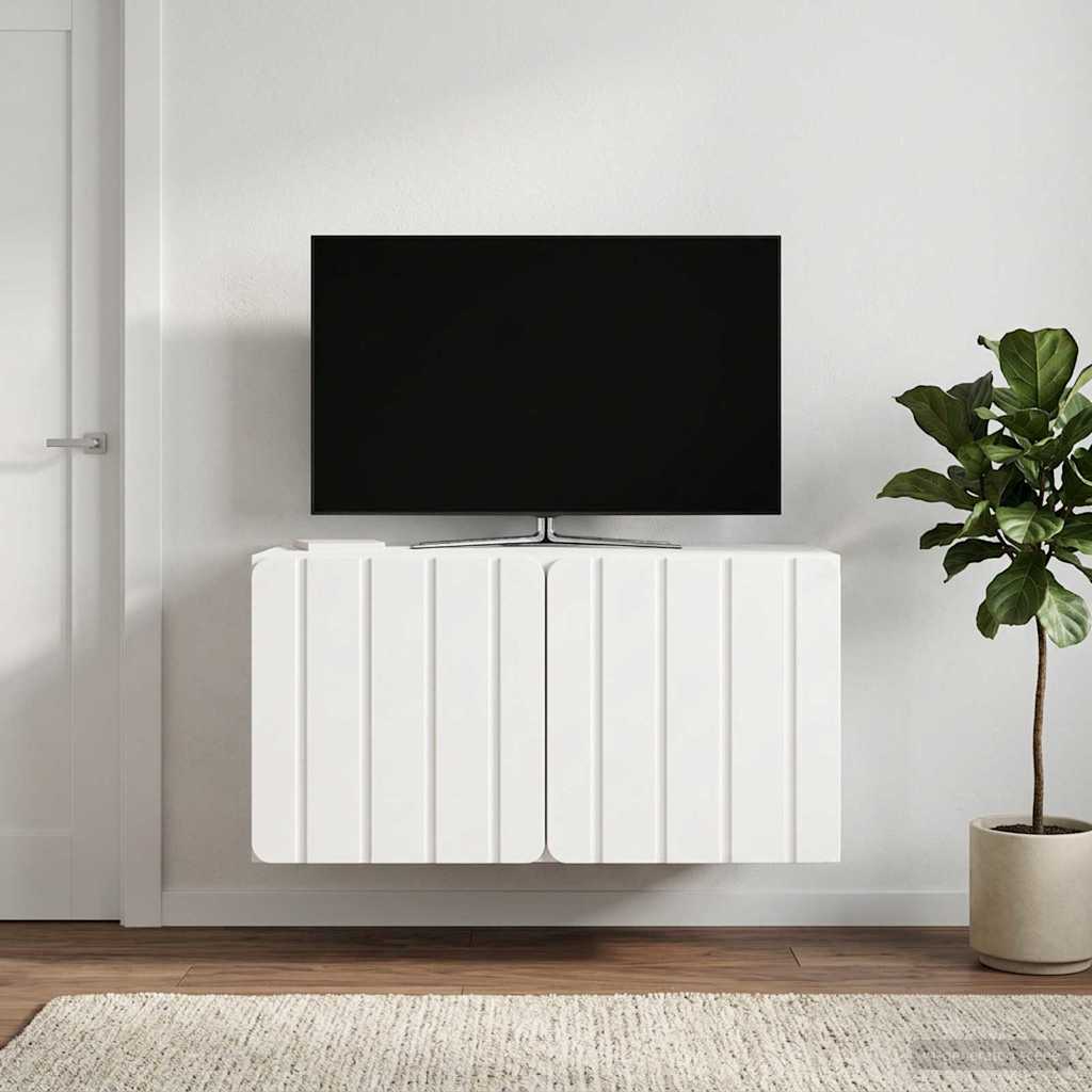 Gabinete de TV de parede 59,5 x 41 x 30 cm branco brilhante