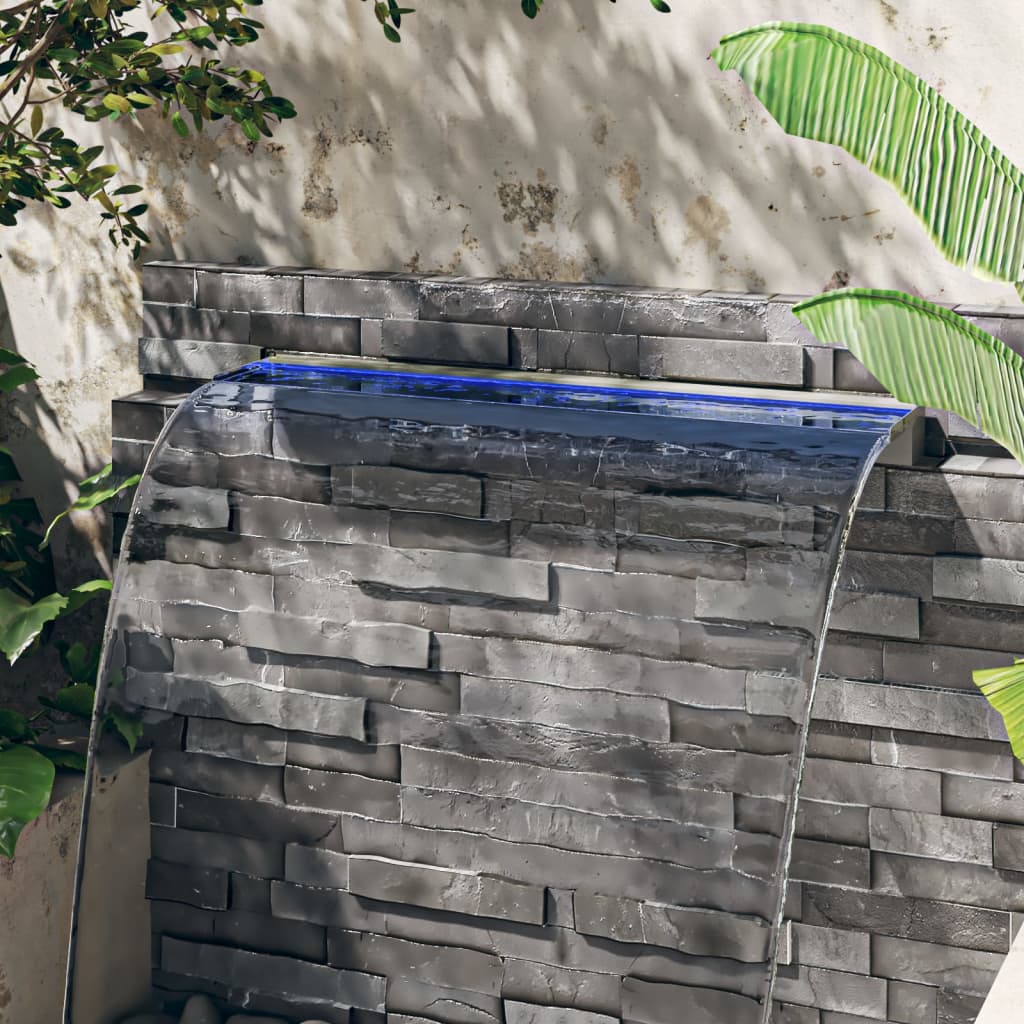 Cascata com leds RGB 108 cm aço inoxidável